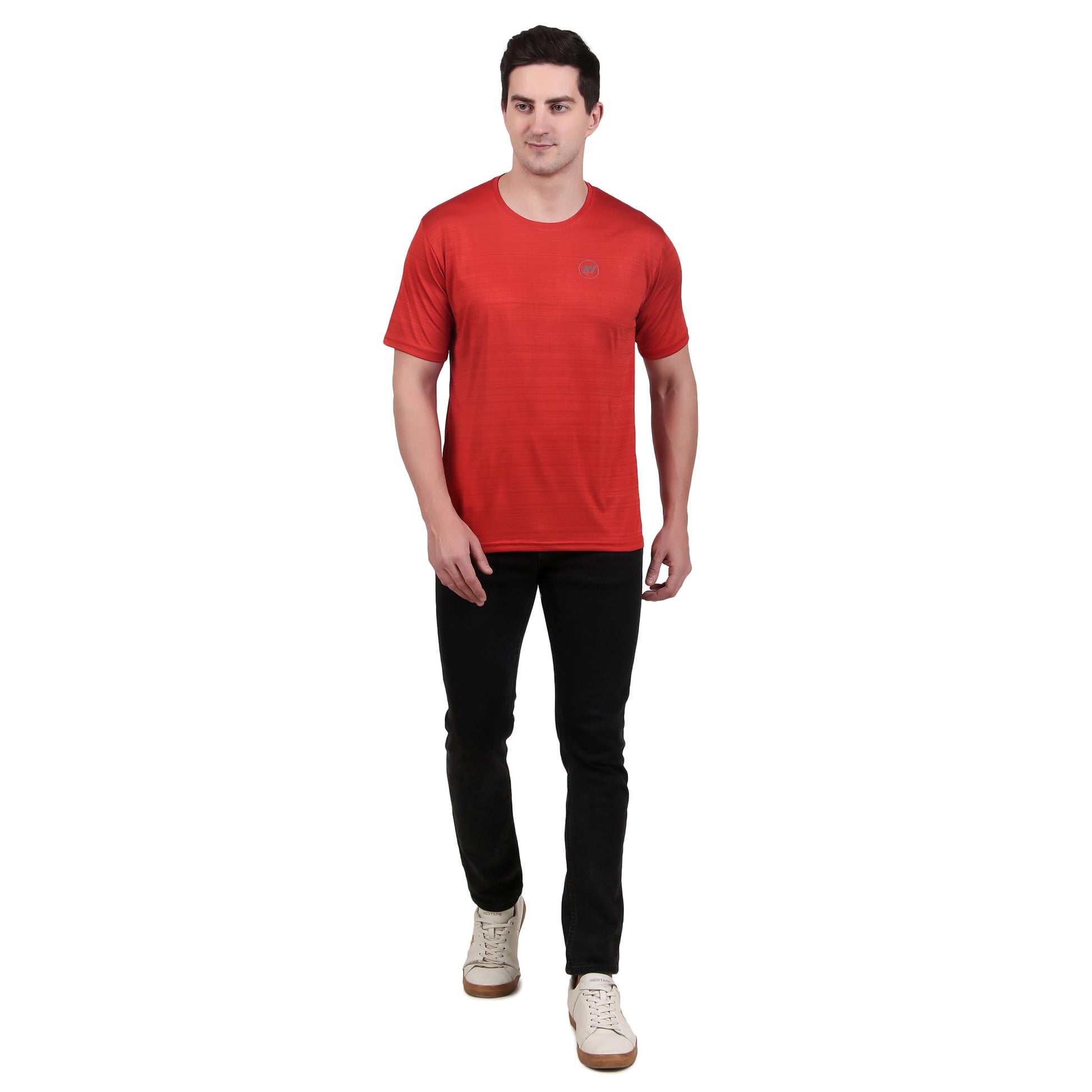 KI Activewear Red Men's Performance T-Shirt - Lightweight, Breathable, and Stylish - KI Sports