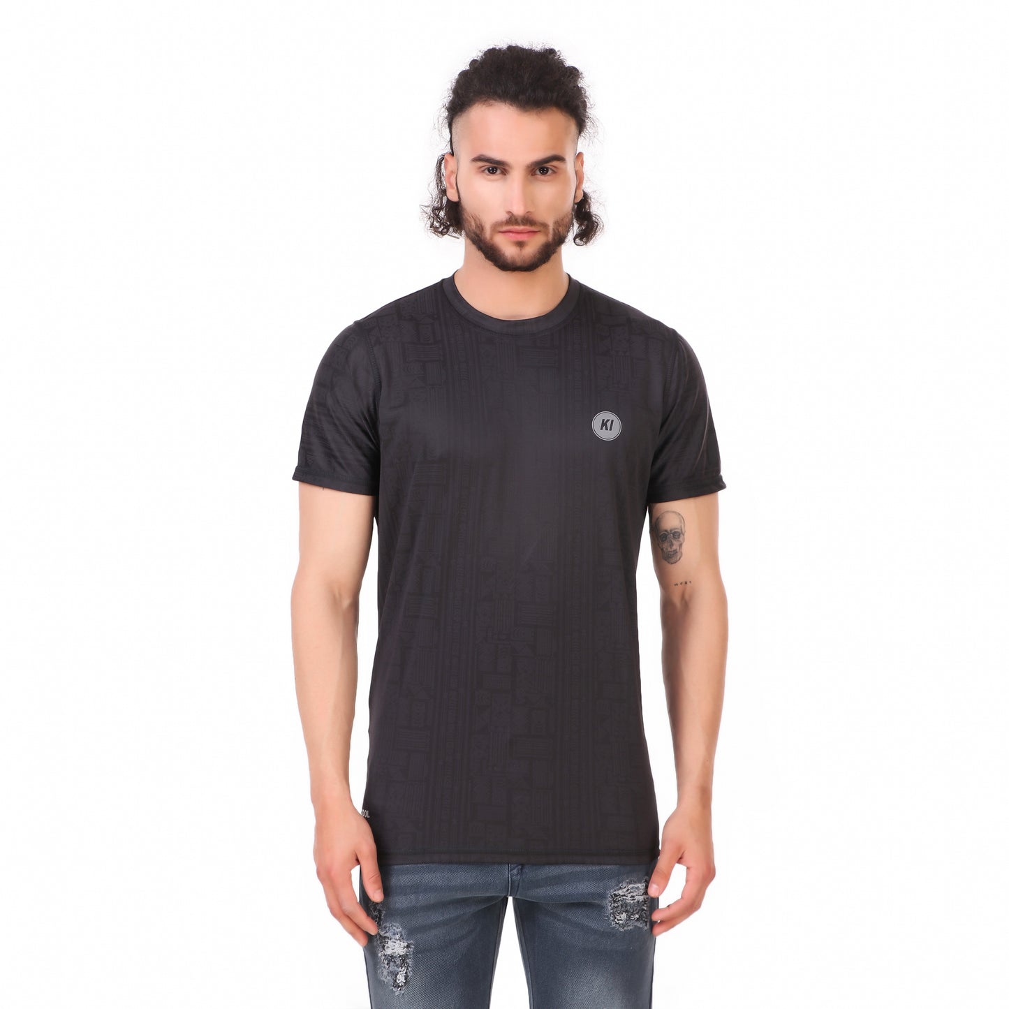 Drifit TShirt Black Melange - KI Sports