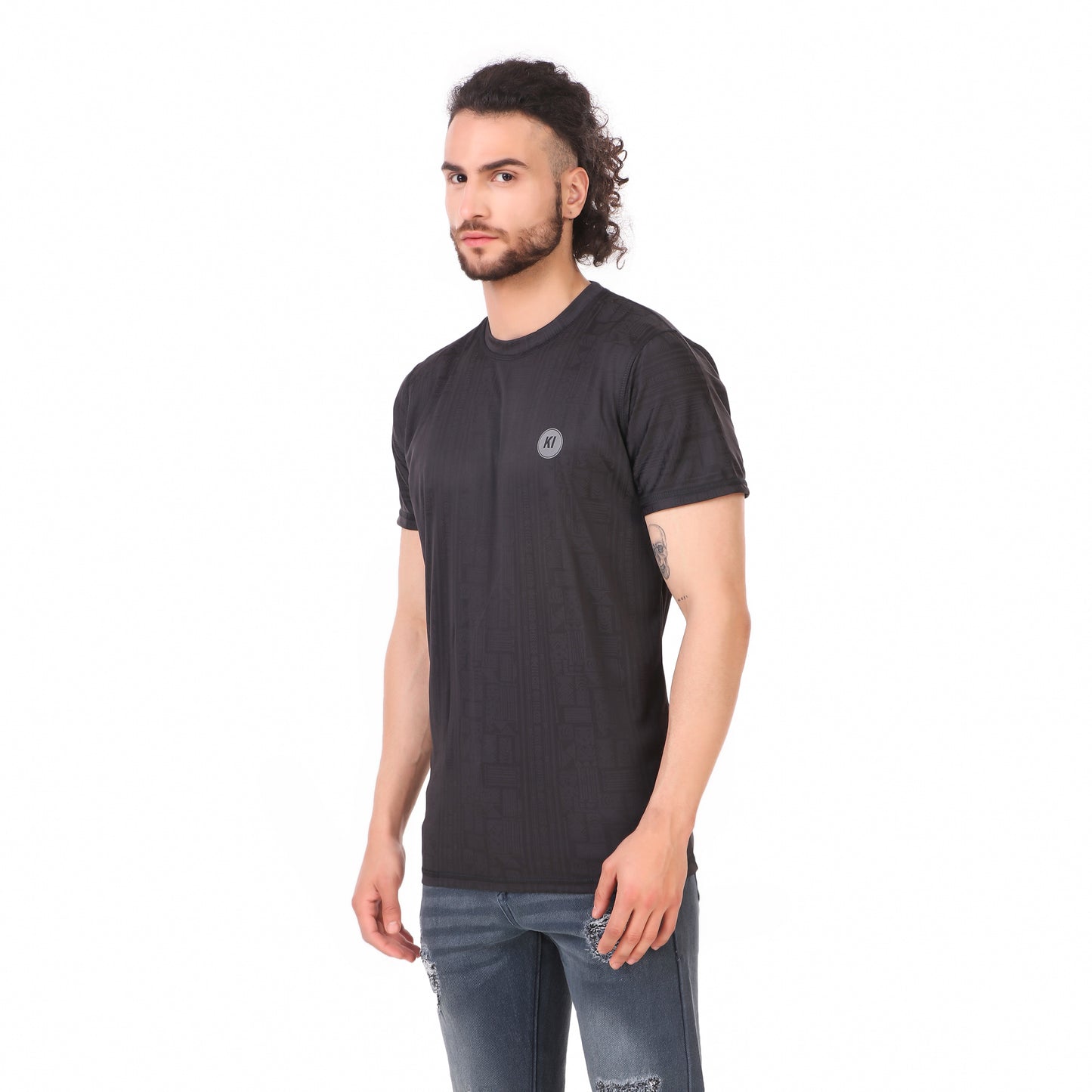 Drifit TShirt Black Melange - KI Sports